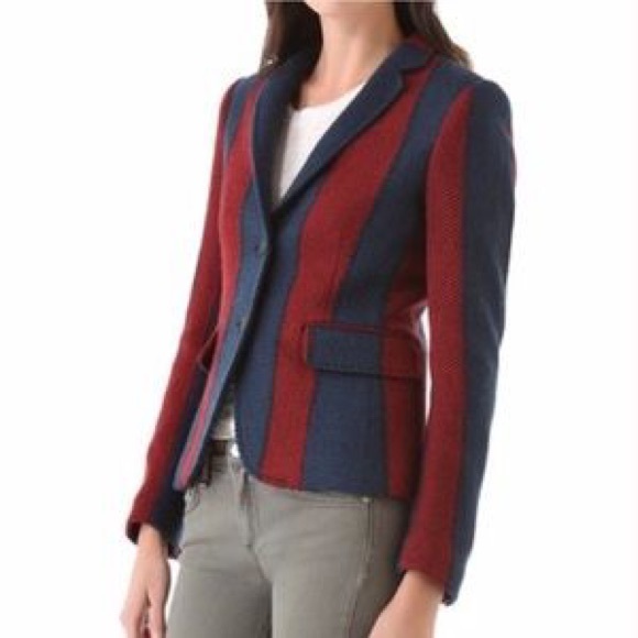 rag & bone Jackets & Blazers - NWT RAG & BONE Navy Striped Bailey Jacket, 12
